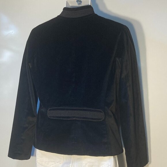 Mossimo SZ L Black cotton velvet boxy tailored blazer Vintage formal retro - Picture 7 of 12